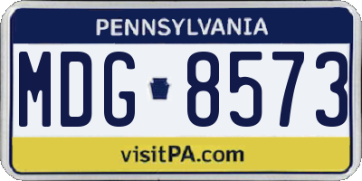 PA license plate MDG8573