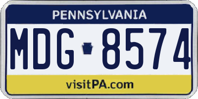 PA license plate MDG8574