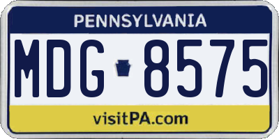 PA license plate MDG8575