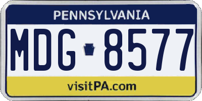 PA license plate MDG8577