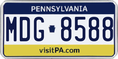PA license plate MDG8588