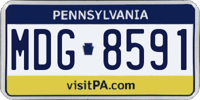 PA license plate MDG8591