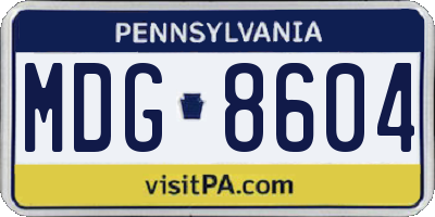 PA license plate MDG8604
