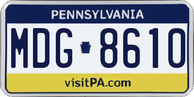 PA license plate MDG8610