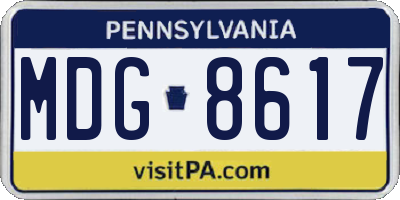 PA license plate MDG8617