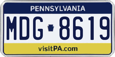 PA license plate MDG8619