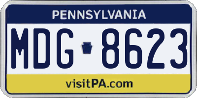 PA license plate MDG8623