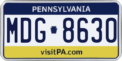 PA license plate MDG8630