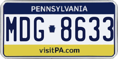 PA license plate MDG8633