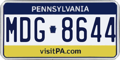PA license plate MDG8644