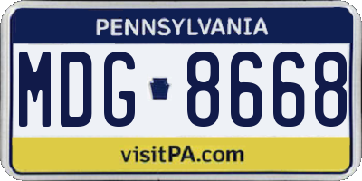 PA license plate MDG8668
