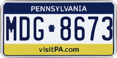 PA license plate MDG8673