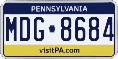 PA license plate MDG8684
