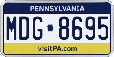 PA license plate MDG8695