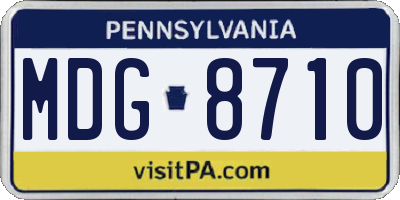 PA license plate MDG8710