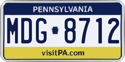 PA license plate MDG8712