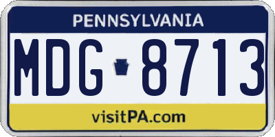 PA license plate MDG8713