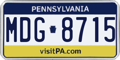 PA license plate MDG8715