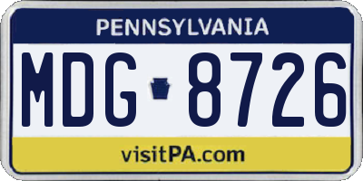 PA license plate MDG8726