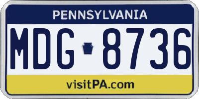 PA license plate MDG8736