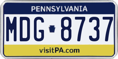 PA license plate MDG8737