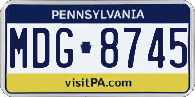 PA license plate MDG8745