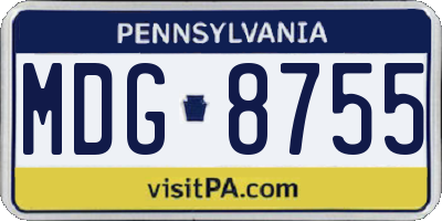PA license plate MDG8755