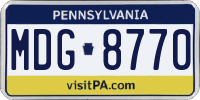 PA license plate MDG8770