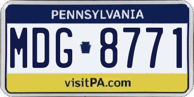 PA license plate MDG8771