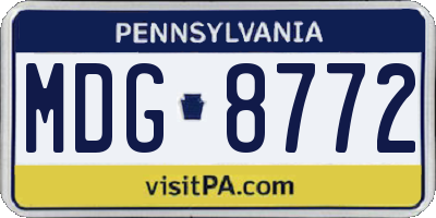 PA license plate MDG8772
