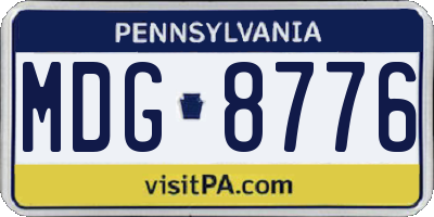 PA license plate MDG8776