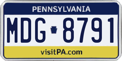 PA license plate MDG8791
