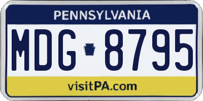 PA license plate MDG8795