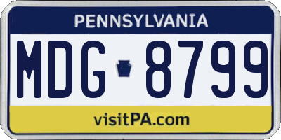 PA license plate MDG8799