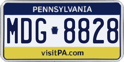 PA license plate MDG8828
