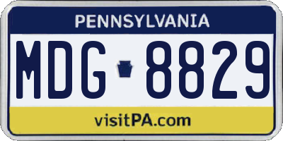 PA license plate MDG8829