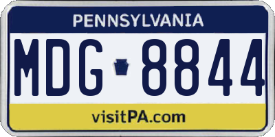 PA license plate MDG8844