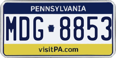 PA license plate MDG8853