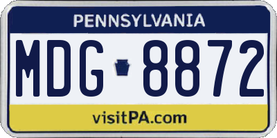 PA license plate MDG8872