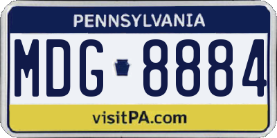 PA license plate MDG8884