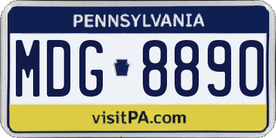 PA license plate MDG8890