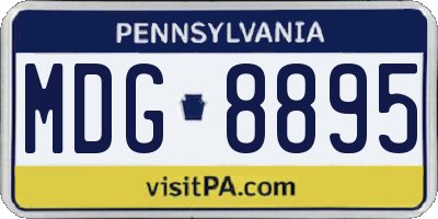 PA license plate MDG8895