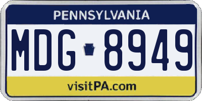 PA license plate MDG8949