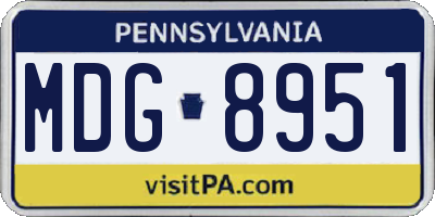 PA license plate MDG8951
