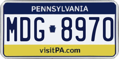 PA license plate MDG8970