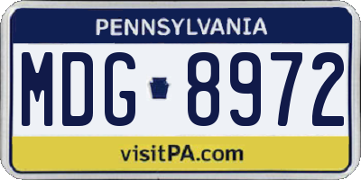 PA license plate MDG8972