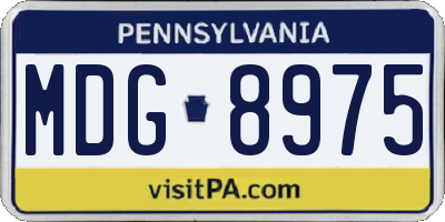 PA license plate MDG8975