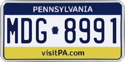 PA license plate MDG8991