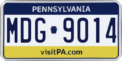 PA license plate MDG9014