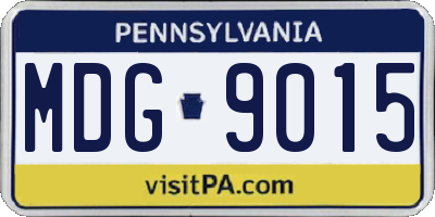 PA license plate MDG9015